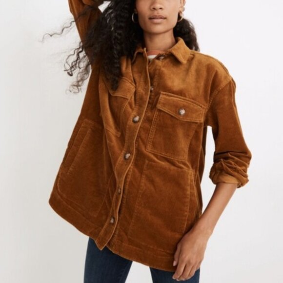Madewell Corduroy Yorkway Brown Shirt Jacket size XS - Picture 1 of 3